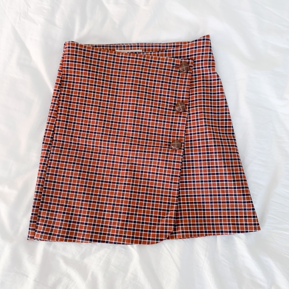 ☆ UO Plaid Button Skirt ☆